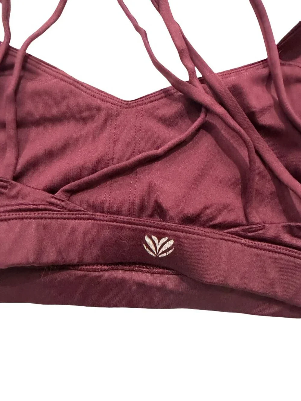 Forever 21 Two Blue Burgundy Strappy Racerback Sports Bra Set Medium Women's